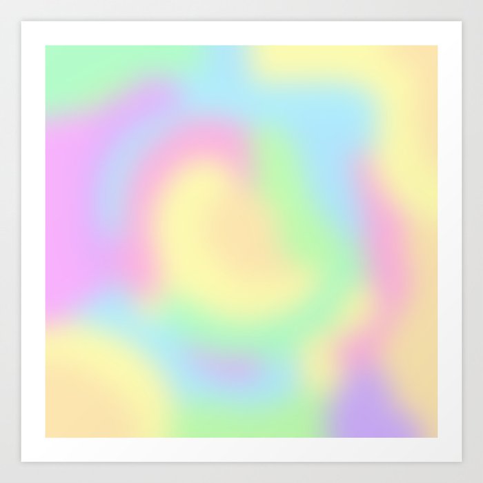 Soft Pastel Rainbow Gradient Design Art Print By Kelseylovelle