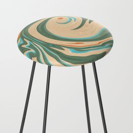 Green blue abstract  Counter Stool