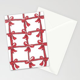 Red Ribbons & Bows Stationery Cards