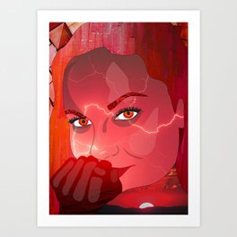 Red Girl Portrait Art Print