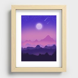 Night Mountains Recessed Framed Print