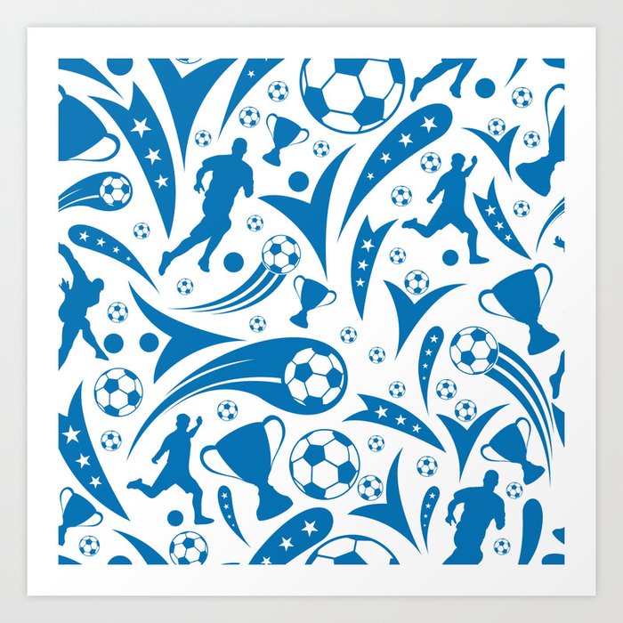 Soccer Seamless Pattern Art Print