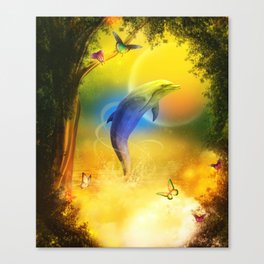 Colorful Dolphin Canvas Print