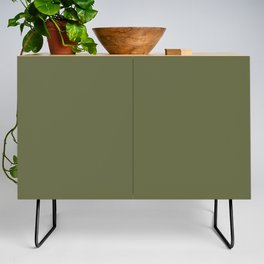 Dark Green Solid Color Hue Shade - Patternless Credenza