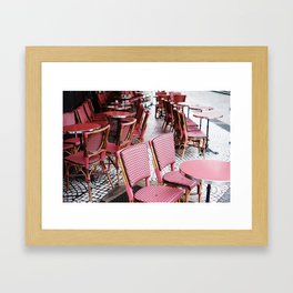 Pink Parisian Cafe Framed Art Print