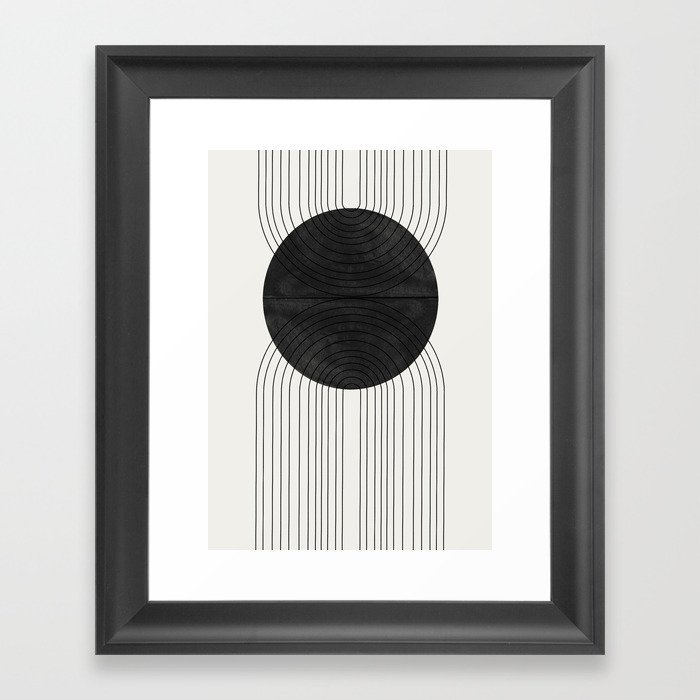 Line Art and Circle Framed Art Print