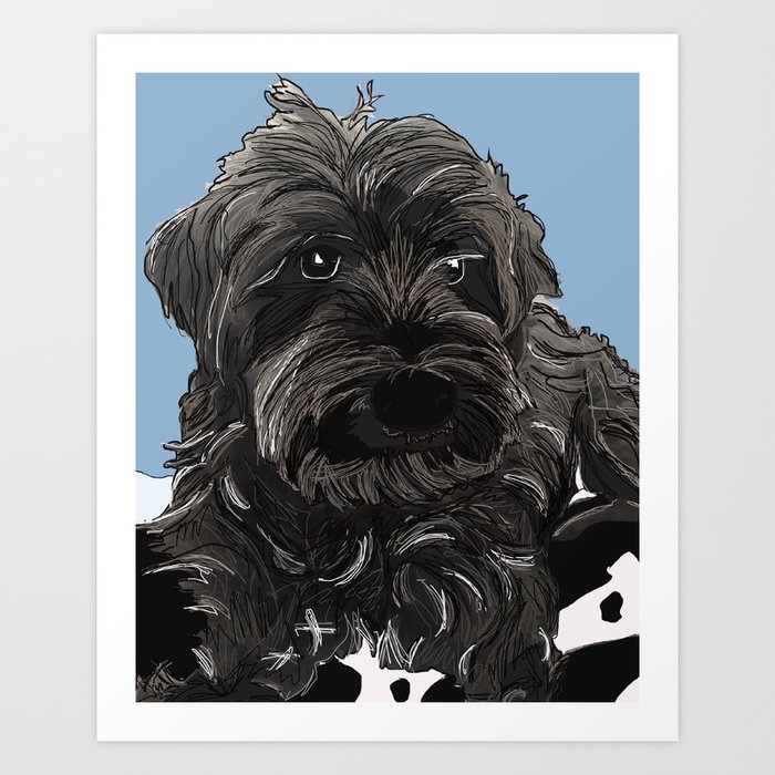 Schnauzer dog Art Print by Sketch and Paws Society6
