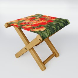 Yellow and Red Tulips I Folding Stool