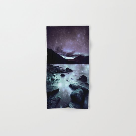 Magical Mountain Lake Aqua Lavender Hand & Bath Towel