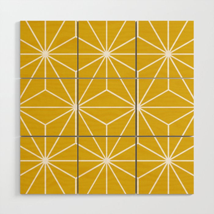 Geometric Star - Mustard Wood Wall Art
