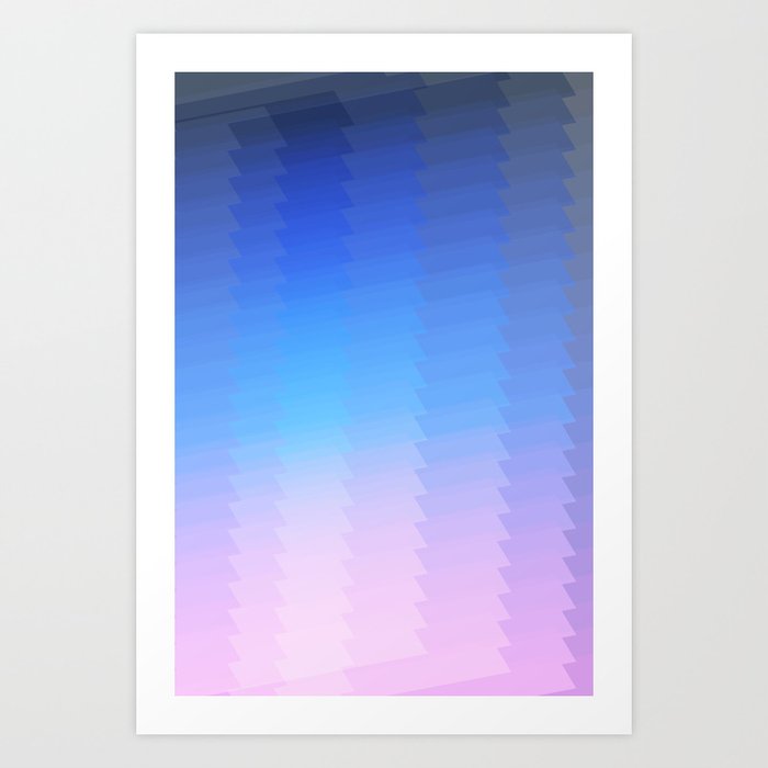 Blue Pink Ombre Color Gradient Abstract Pattern Art Print By Martaolgaklara Society6