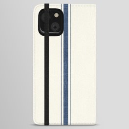 Farmhouse Stripe in Navy Blue iPhone Wallet Case