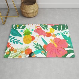 Tropical Vibes Summer Pattern Area & Throw Rug