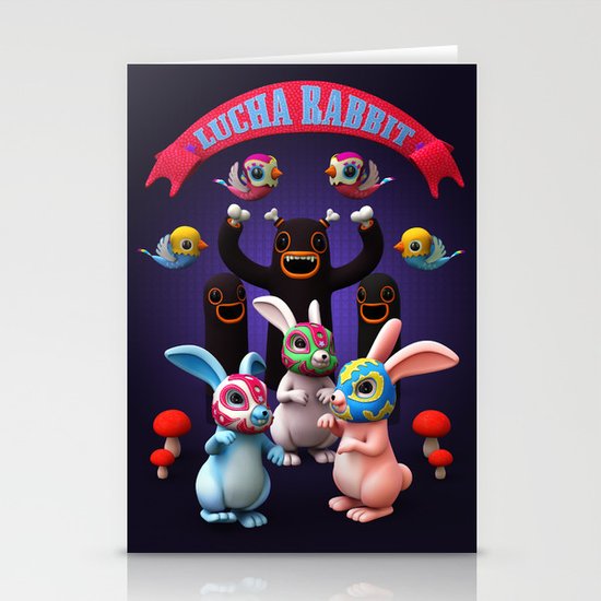 Lucha Rabbit Stationery Cards