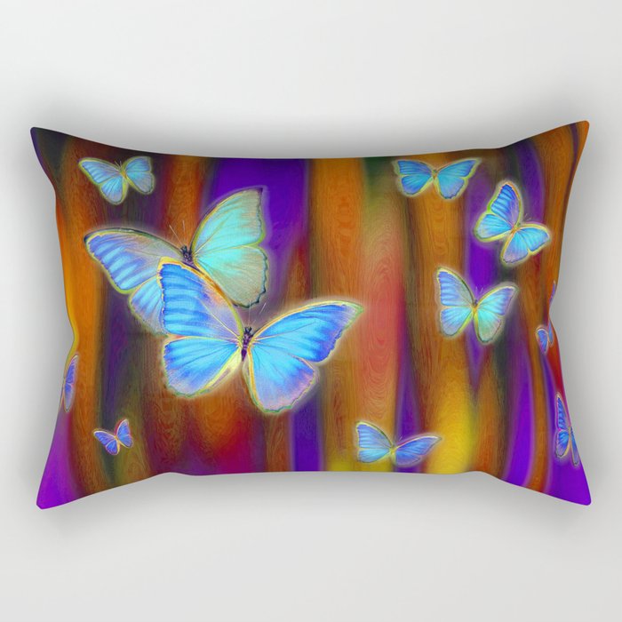 Silken Wings, Rainbow. Rectangular Pillow
