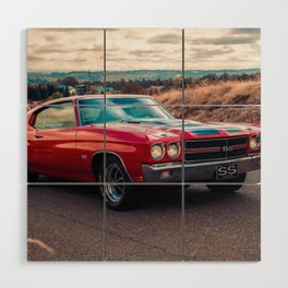 Vintage 1970 Chevelle SS 454 American Classic Muscle car automobile transportation color photograph / photograph poster posters Wood Wall Art