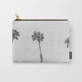 THREE PALM TREES VI / San Diego, California Carry-All Pouch | Film, Digital, Coastal, Summer, Beach, Black And White, B W, Minimal, Photo 