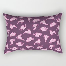 Kawaii Chibi Axolotl Pattern Rectangular Pillow