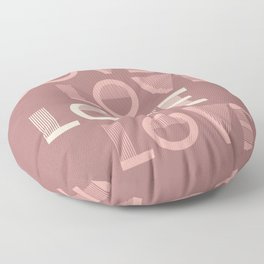 LOVE Dusty Rose & Pink Pastel colors modern abstract illustration  Floor Pillow