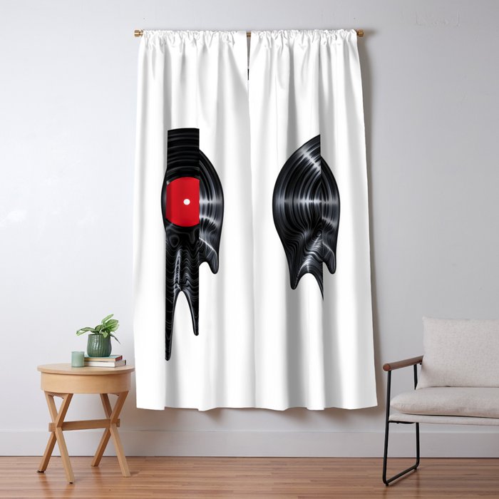 Melting Vinyl 3d Render Of Vinyl Record Melting Blackout Curtain