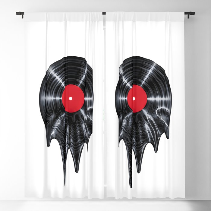 Melting vinyl / 3D render of vinyl record melting Blackout Curtain