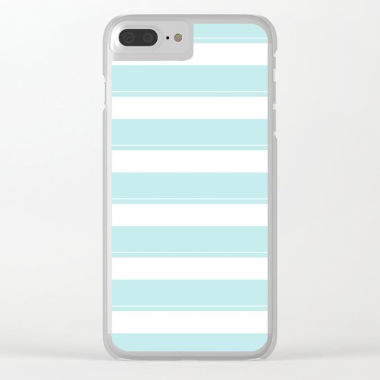 Striped 2 - turquoise stripes on white - #Society6 Clear iPhone Case