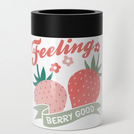 Feeling berry good retro strawberries Can Cooler