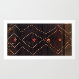 Feiija  Antique South Morocco North African Pile Rug Print Art Print