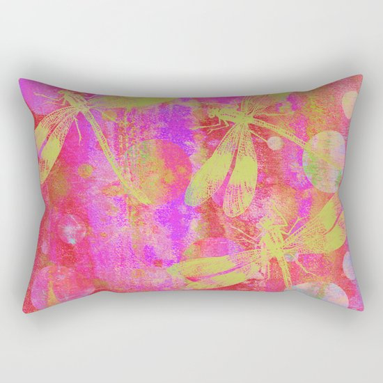 A Dragonflies and Dots Q Rectangular Pillow
