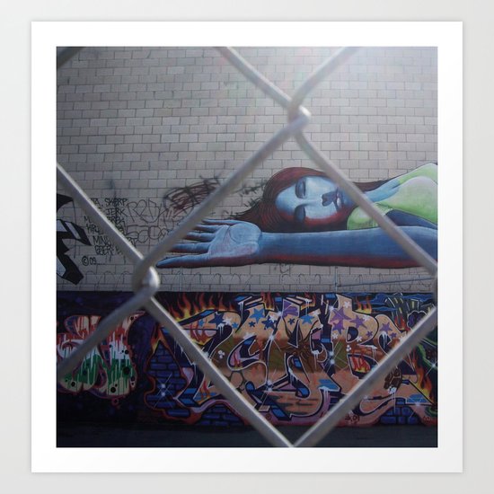 thru the chain-link Art Print