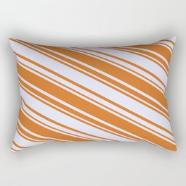 [ Thumbnail: Chocolate & Lavender Colored Lined/Striped Pattern Rectangular Pillow ]