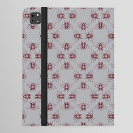 Nature Honey Bees Bumble Bee Pattern Red Gray Grey iPad Folio Case