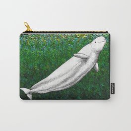 Beautiful beluga whale in the ocean Carry-All Pouch