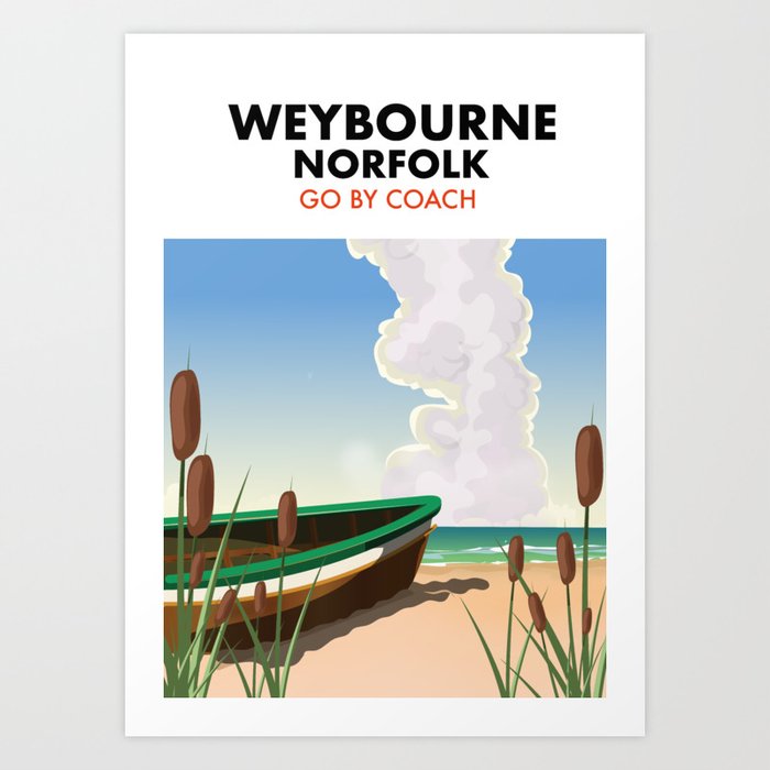 Weybourne norfolk beach poster. Art Print