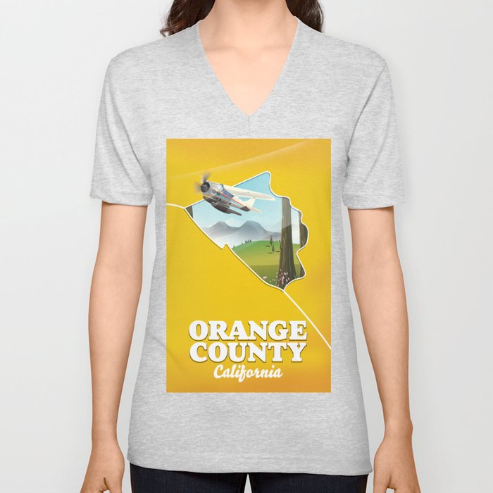 Orange County California Travel poster V Neck T Shirt