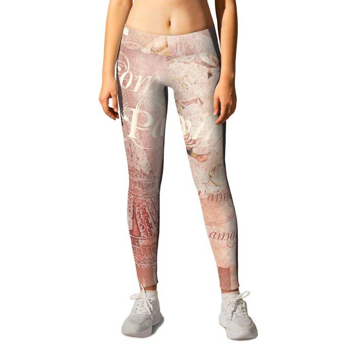From Paris With Love In Salmon-Rosé Leggings