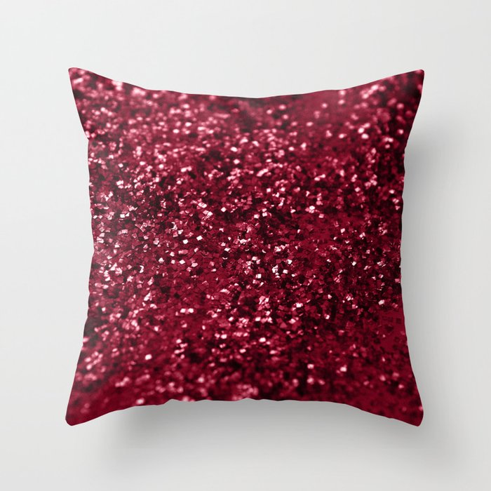 Sparkling RED Lady Glitter #1 (Faux Glitter) #decor #art #society6 Throw Pillow
