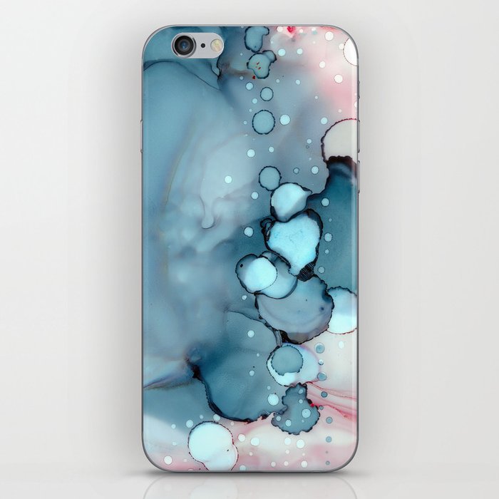 Becoming Abstract Painting Pink Blue iPhone Skin