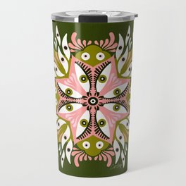 Trippy Mandala – Sage & Pink Travel Mug