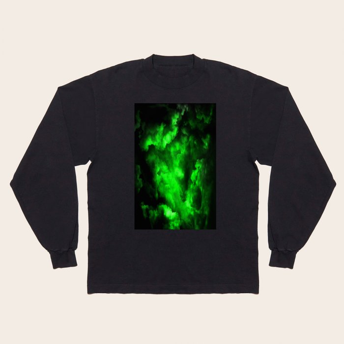 black and neon green long sleeve shirt