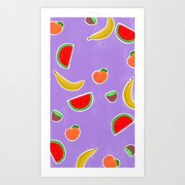 Fruit on Purple Art Print