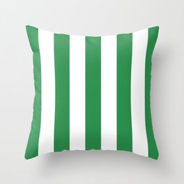 Green and White Stripe Pattern Throw Pillow