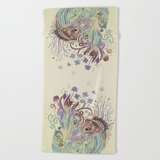 Thistle_tangle Beach Towel