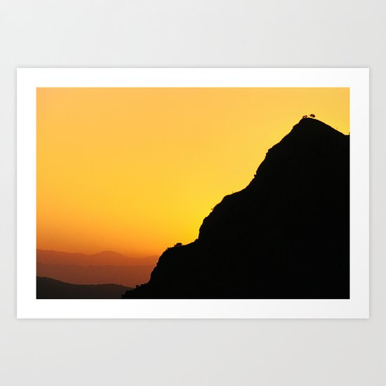 "Sunset at the mountains". Boca de la Pescá"(1.512 meters). Art Print