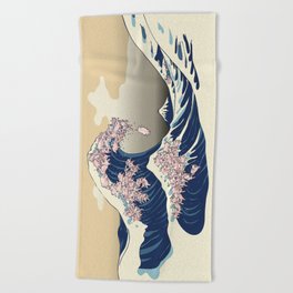 The Great Wave of Pigs Beach Towel