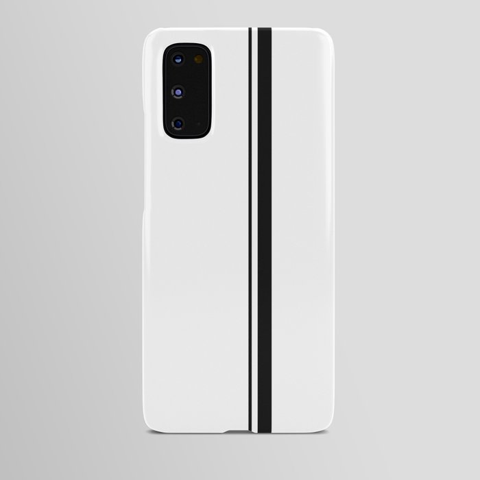 Black minimalist lines on white background Android Case