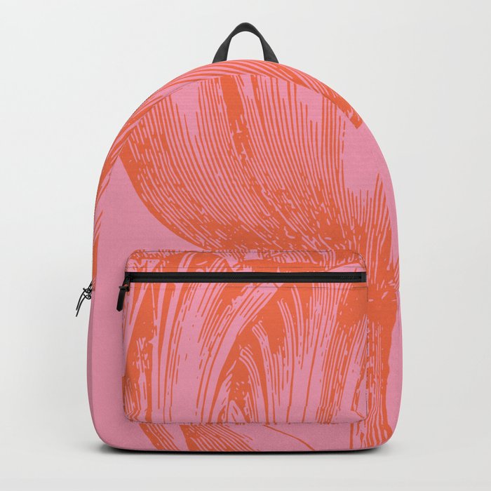 Dutch Tulip Drawing in Pink and Orange Backpack