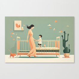Mommy and baby Canvas Print