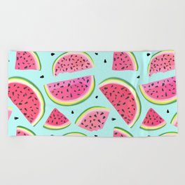 Watermelon Beach Towel | Exotic, Nature, Water, Slices, Vegetarian, Color, Natural, Vitamin, Part, Watermelon 