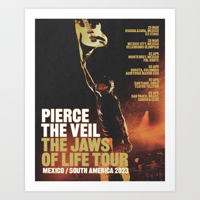 pierce the veil tour Europe 2024 dedek6 Art Print by smi4th6 Society6
